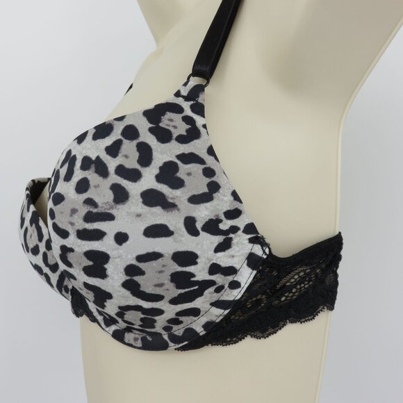 Maidenform 34B Sweet Nothings Bra Style 08104 Animal Print Black Lace Underwire - Picture 4 of 15